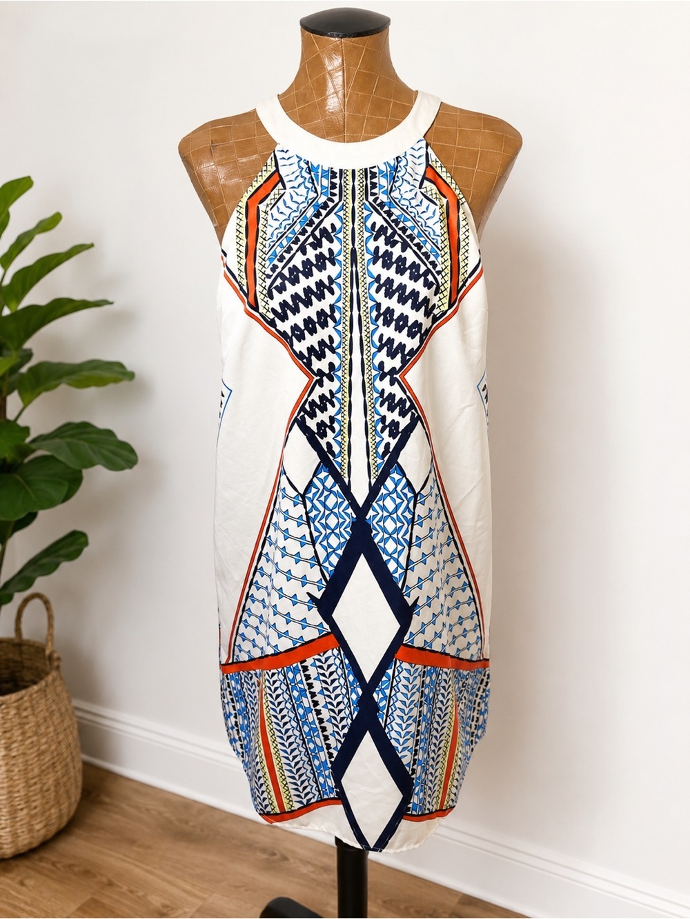 VENUS Geometric Print Sleeveless Shift Dress Women’s XL